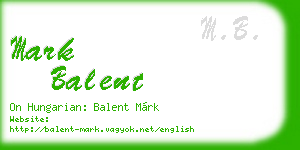 mark balent business card